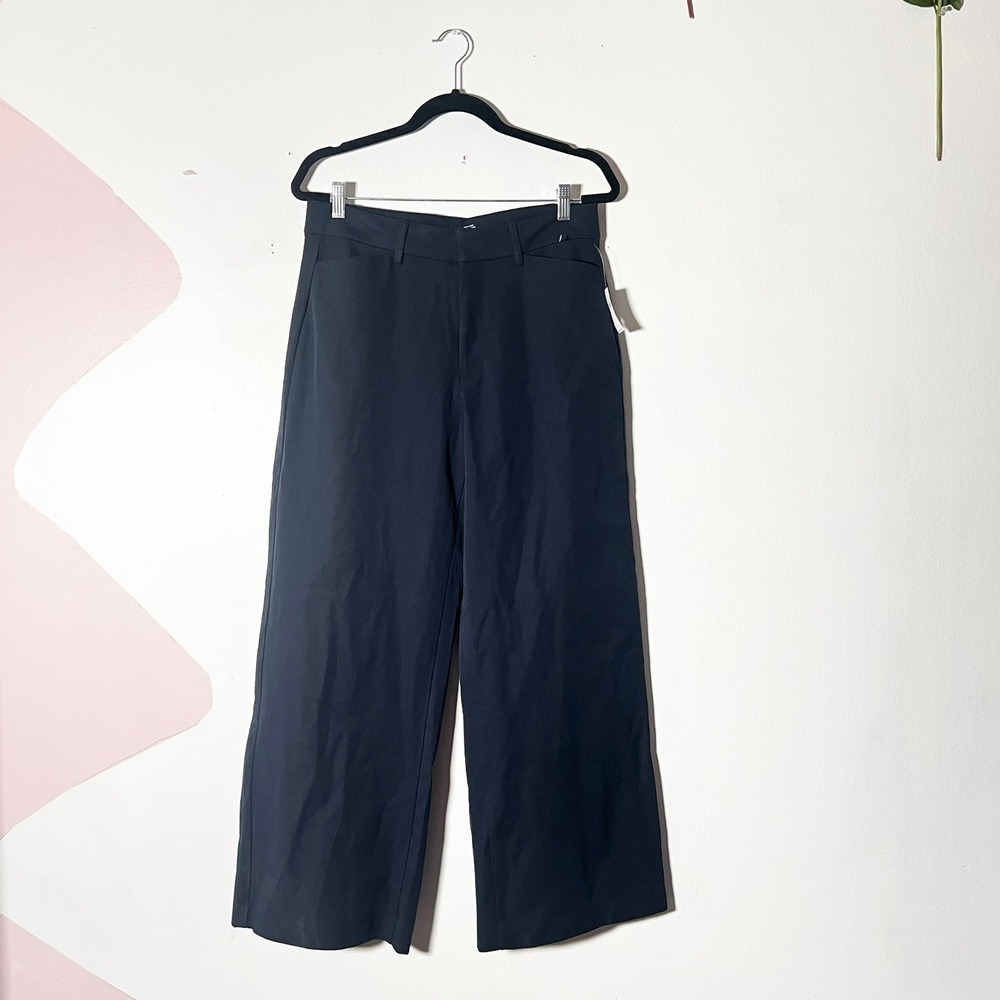 Old Navy Pixie Super Wide Leg Pants Size 10 Navy Blue High-Rise Office